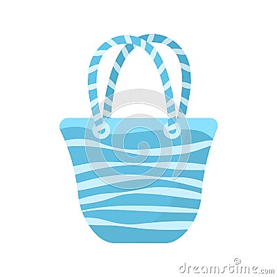 Vector illustration of a summer beach bag in blue tones Vector Illustration